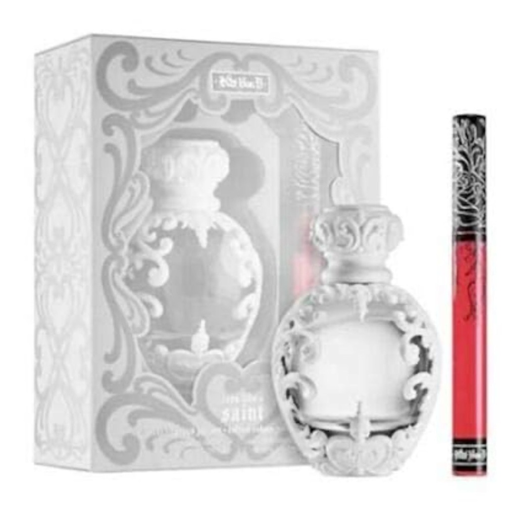 RARE Kat Von D love like a Saint fragrance & lipstick set